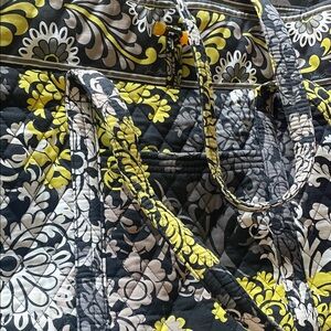 Vera Bradley Black and Yellow Floral Tote